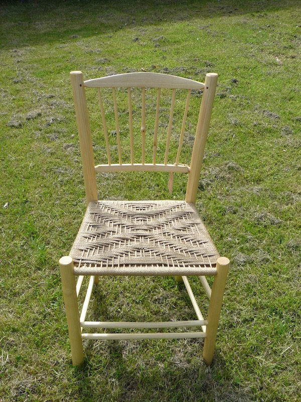 knotty, spindle-back, side chair, dining chair, green woodworking, rustic ash chairs, weaving, diamond pattern, chairmaking