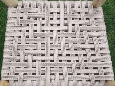 Traditional Danish Cord Seat Weaving Pattern On A Rustic Ash Chair Seat