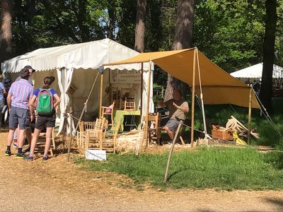 Rustic Ash Chairs Using Traditional Bodgers Shelter For Rural Chairmaking Demonstrations