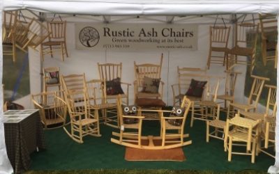 rustic ash chairs setup at craft fairs